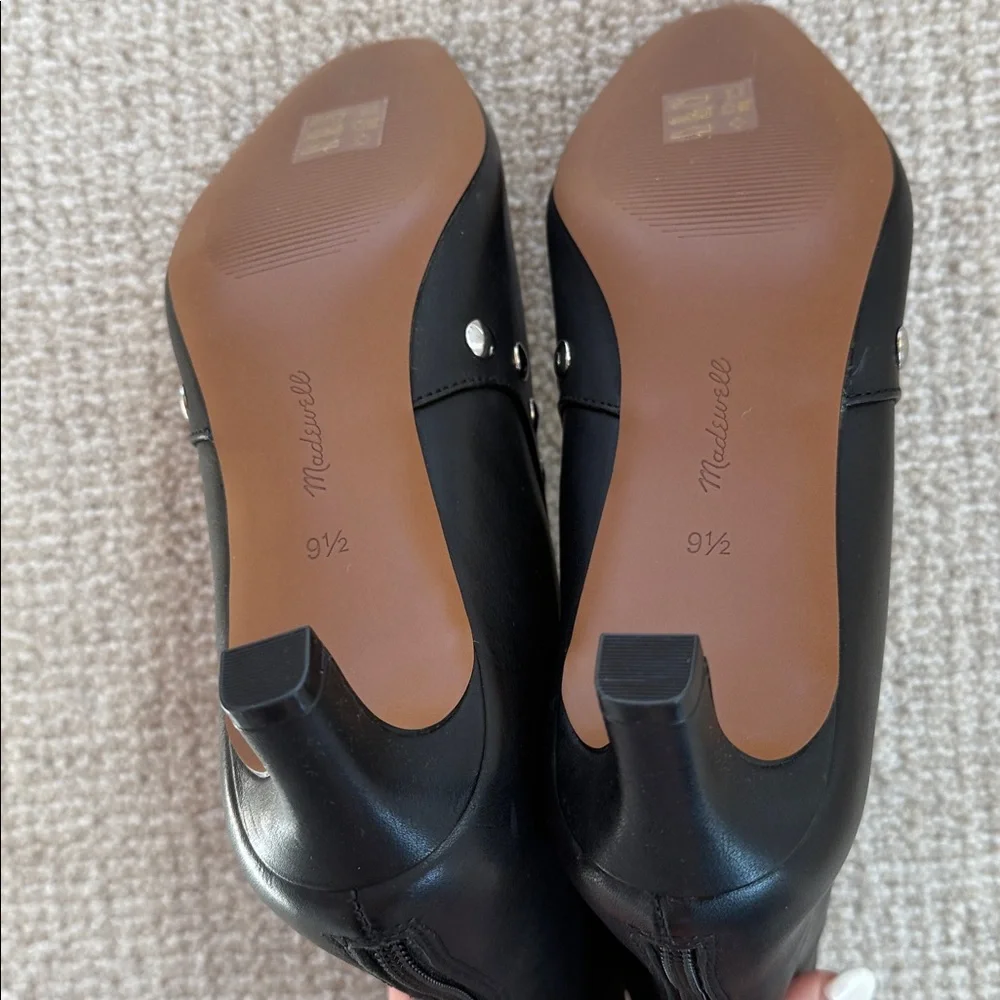 Madewell Black Studded Leather Ankle Boots - Picture 4 of 7
